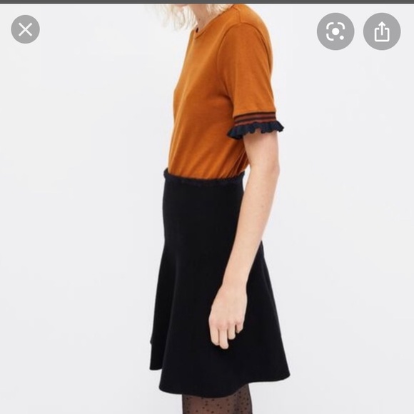 orange ruffle sleeve top